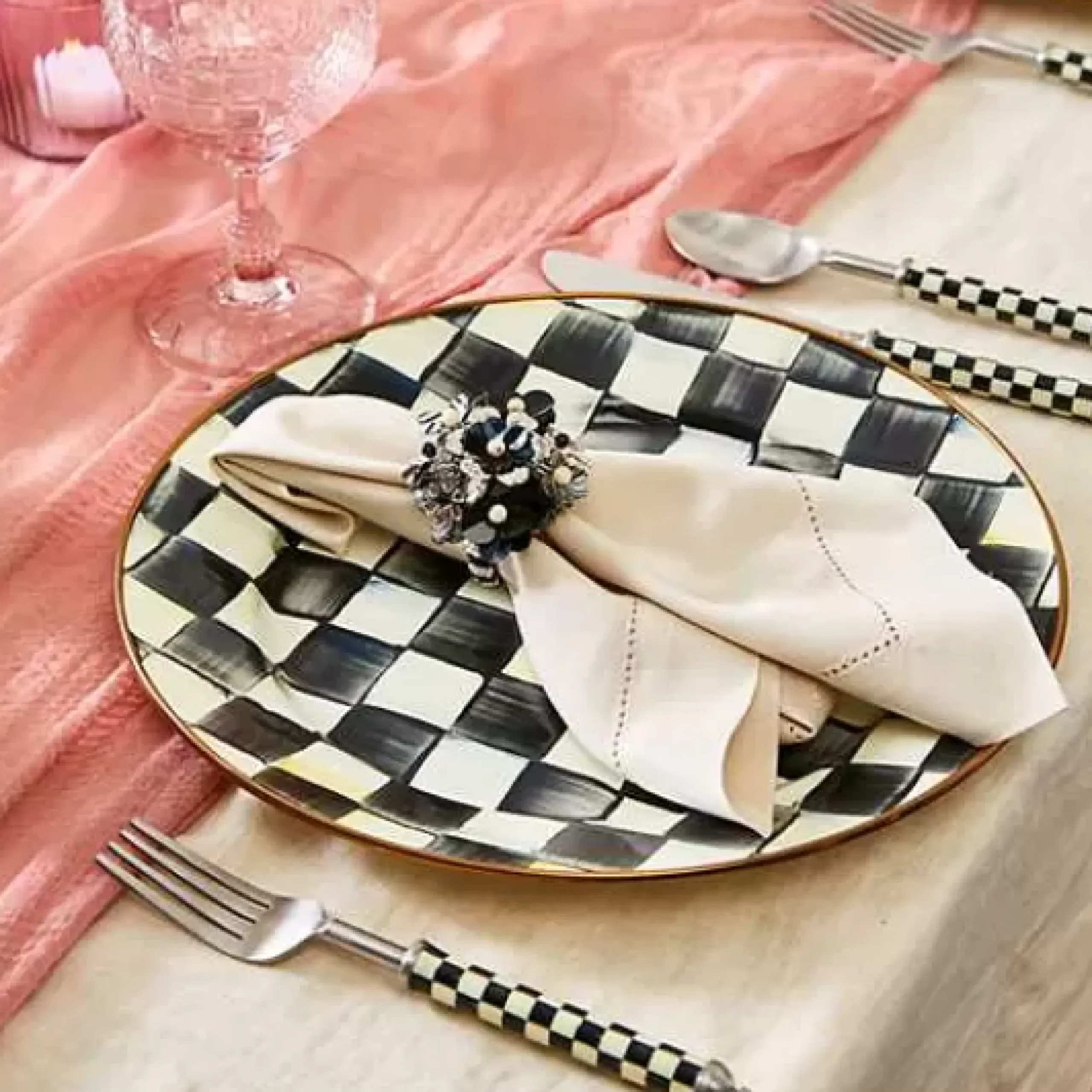 MacKenzie-Childs Courtly Check Charger/Plate< Dinnerware & Flatware
