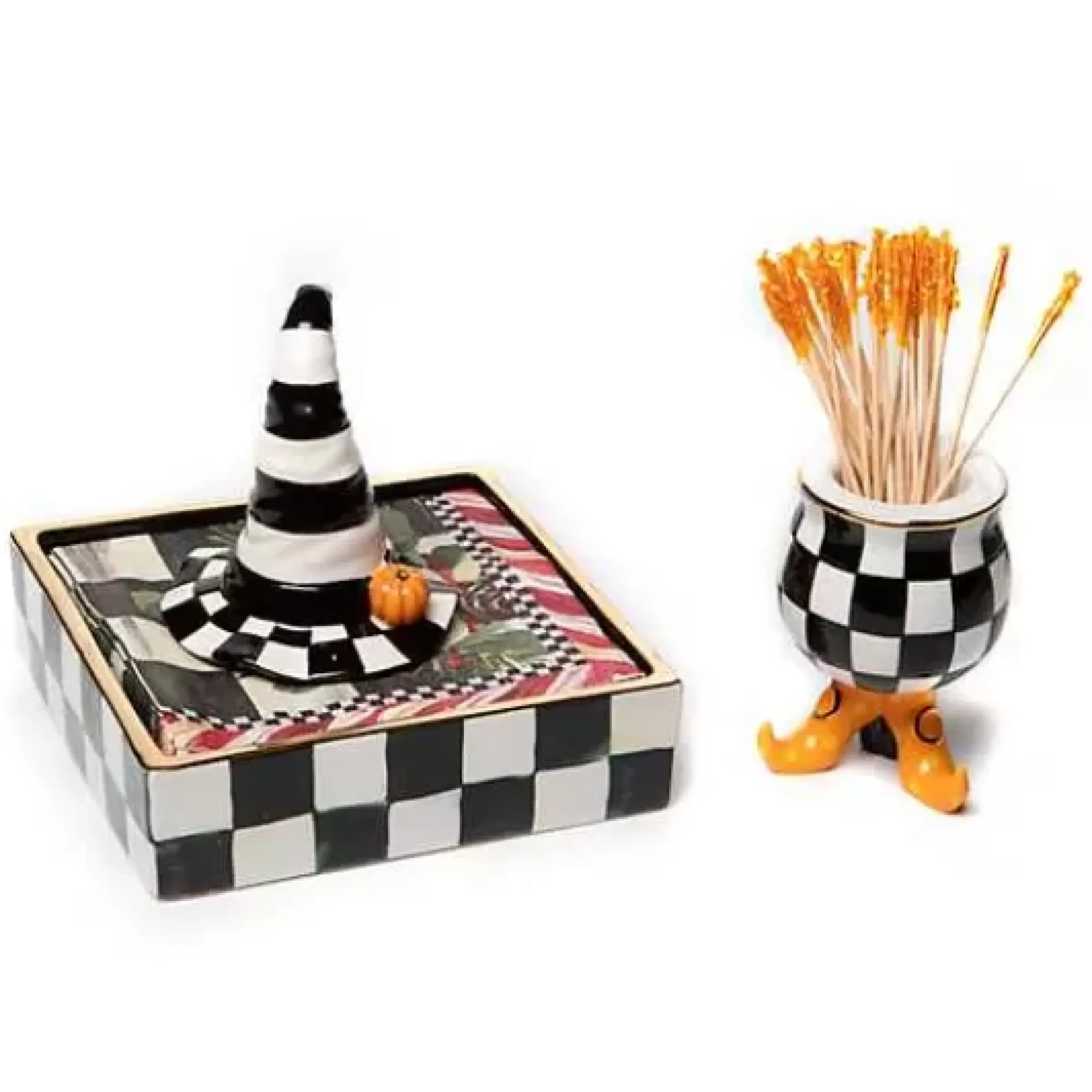 MacKenzie-Childs Courtly Check Cocktail Napkin Holder< Bar Entertaining|Serveware