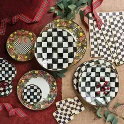 MacKenzie-Childs Courtly Check Cork Back Coasters, Set of 4< Table Accessories|Kitchen & Table Linens