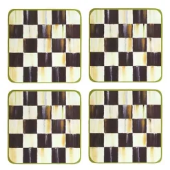 MacKenzie-Childs Courtly Check Cork Back Coasters, Set of 4< Table Accessories|Kitchen & Table Linens