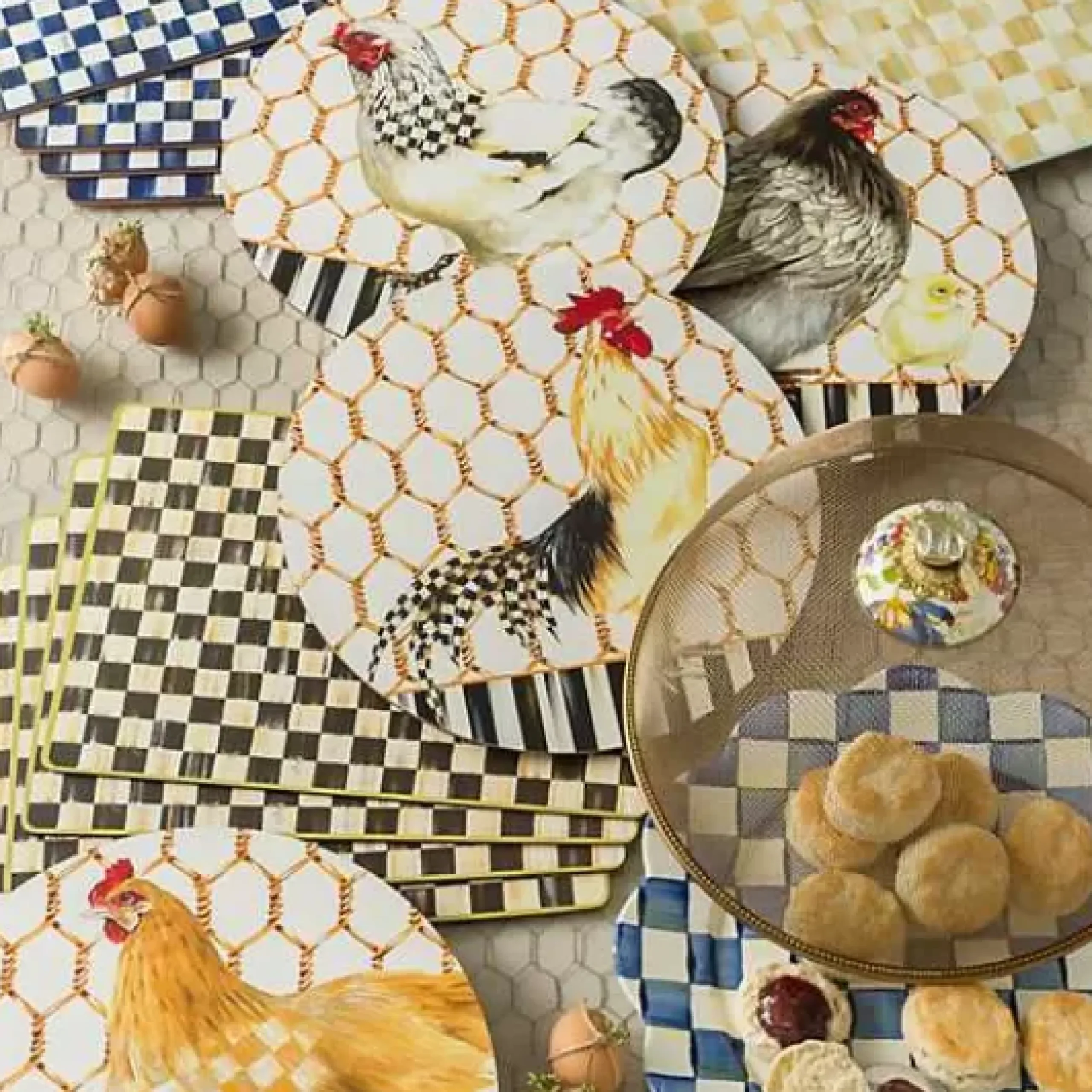 MacKenzie-Childs Courtly Check Cork Back Placemats, Set of 4< Table Accessories|Kitchen & Table Linens