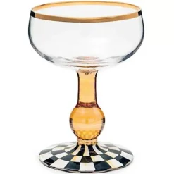 MacKenzie-Childs Courtly Check Coupe Glass< Fall Entertaining|Drinkware
