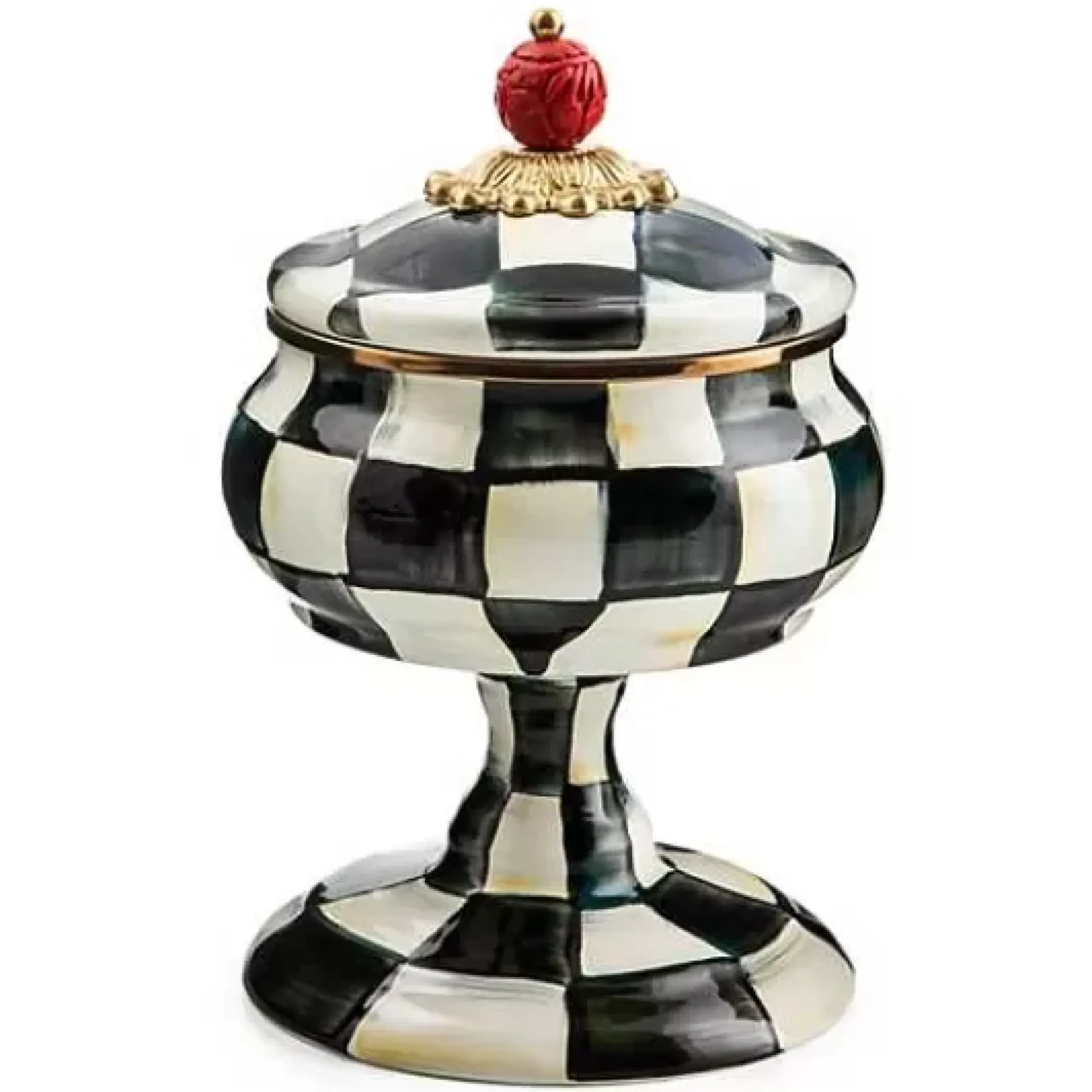 MacKenzie-Childs Courtly Check Curiosity Pot< Bath & Bath Accessories|Room Accents