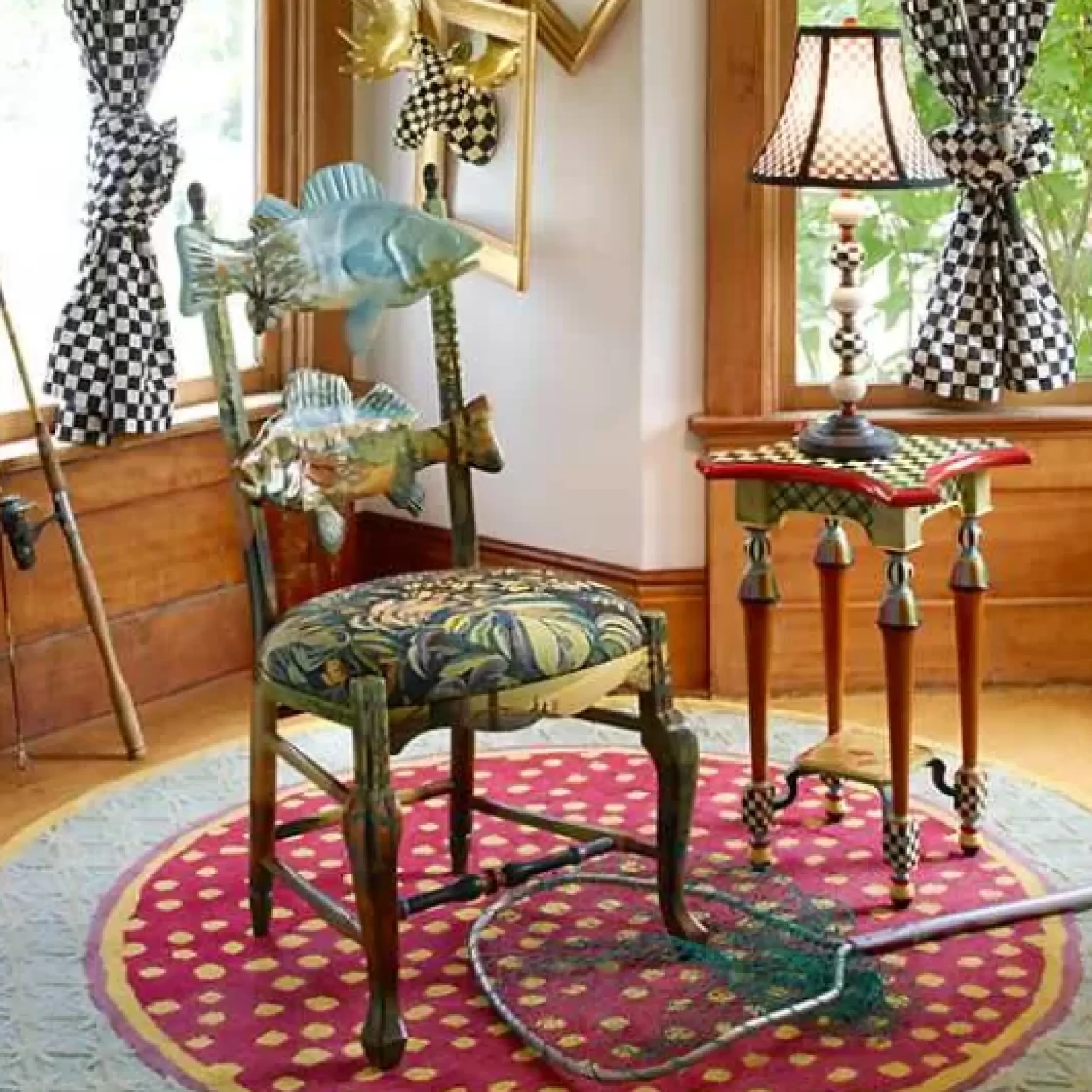 MacKenzie-Childs Courtly Check Curtain Panel< Room Accents