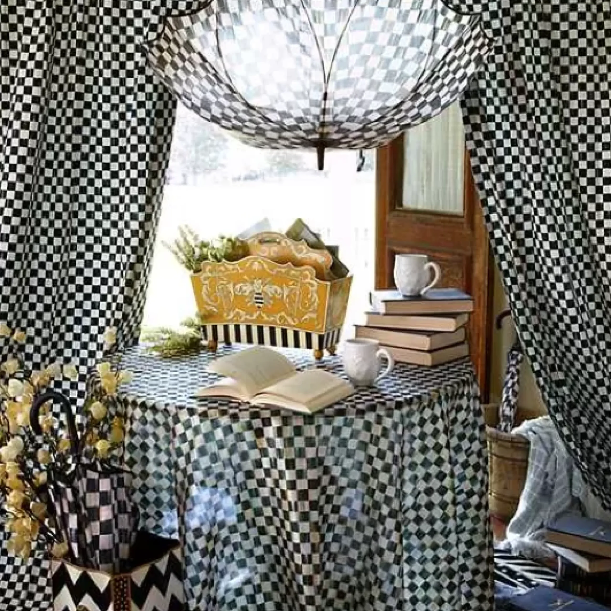 MacKenzie-Childs Courtly Check Curtain Panel< Room Accents