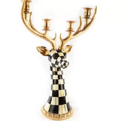 MacKenzie-Childs Courtly Check Deer Head Candelabra< Holiday|Candles & Fragrances