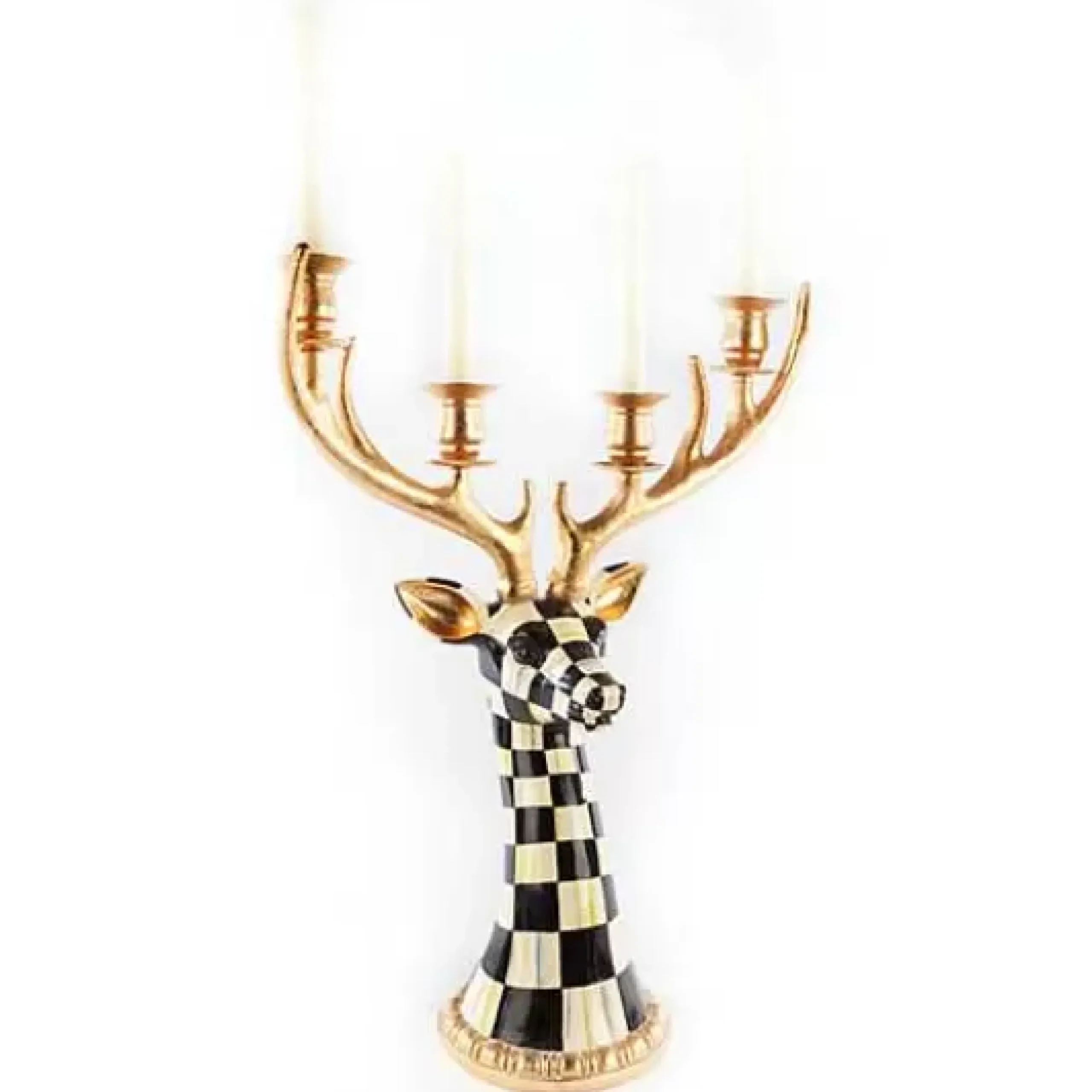 MacKenzie-Childs Courtly Check Deer Head Candelabra< Holiday|Candles & Fragrances