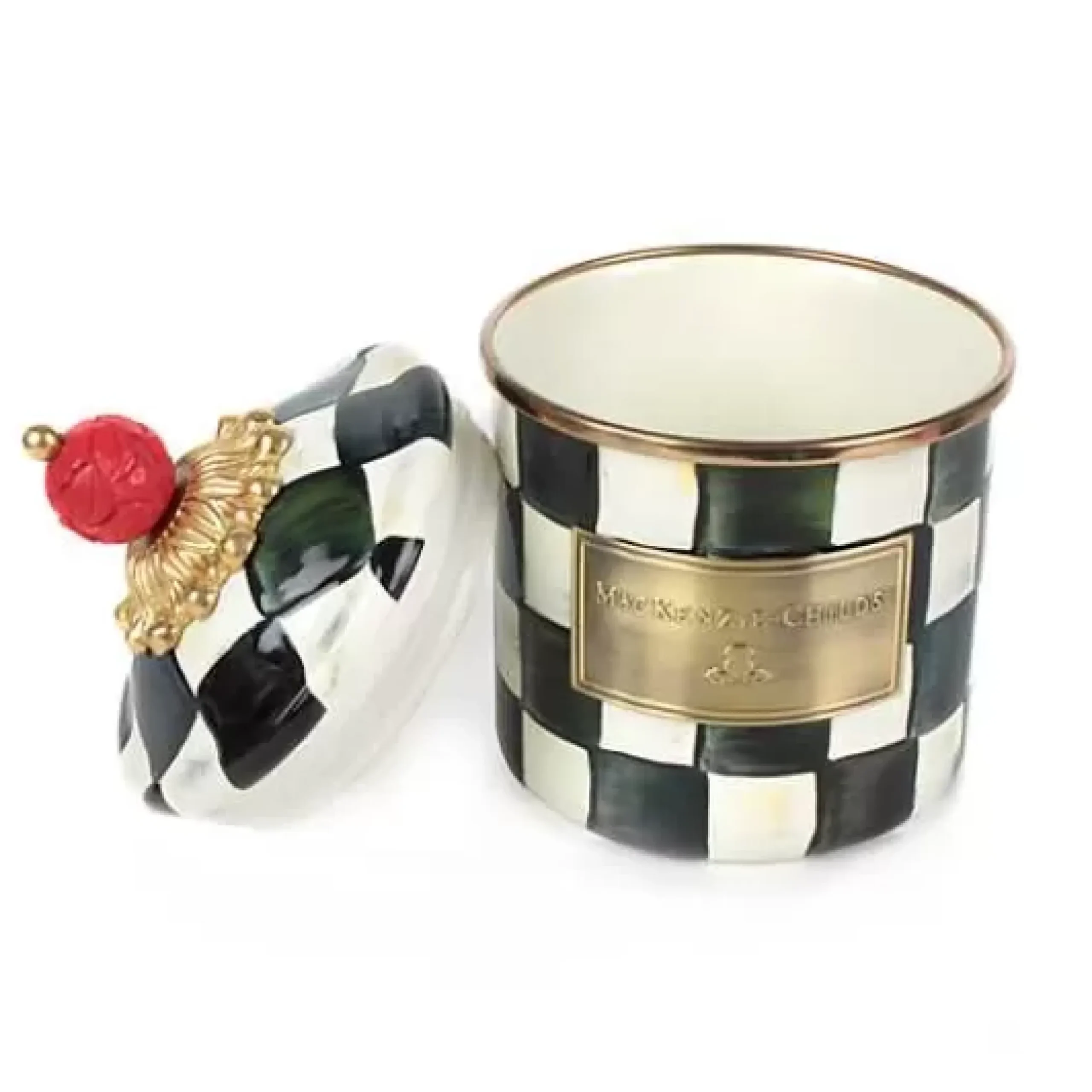 MacKenzie-Childs Courtly Check Demi Canister< Room Accents|Kitchen Storage & Organization