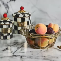 MacKenzie-Childs Courtly Check Demi Canister< Room Accents|Kitchen Storage & Organization