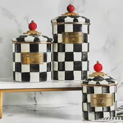 MacKenzie-Childs Courtly Check Demi Canister< Room Accents|Kitchen Storage & Organization