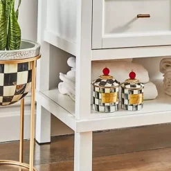 MacKenzie-Childs Courtly Check Demi Canister< Room Accents|Kitchen Storage & Organization
