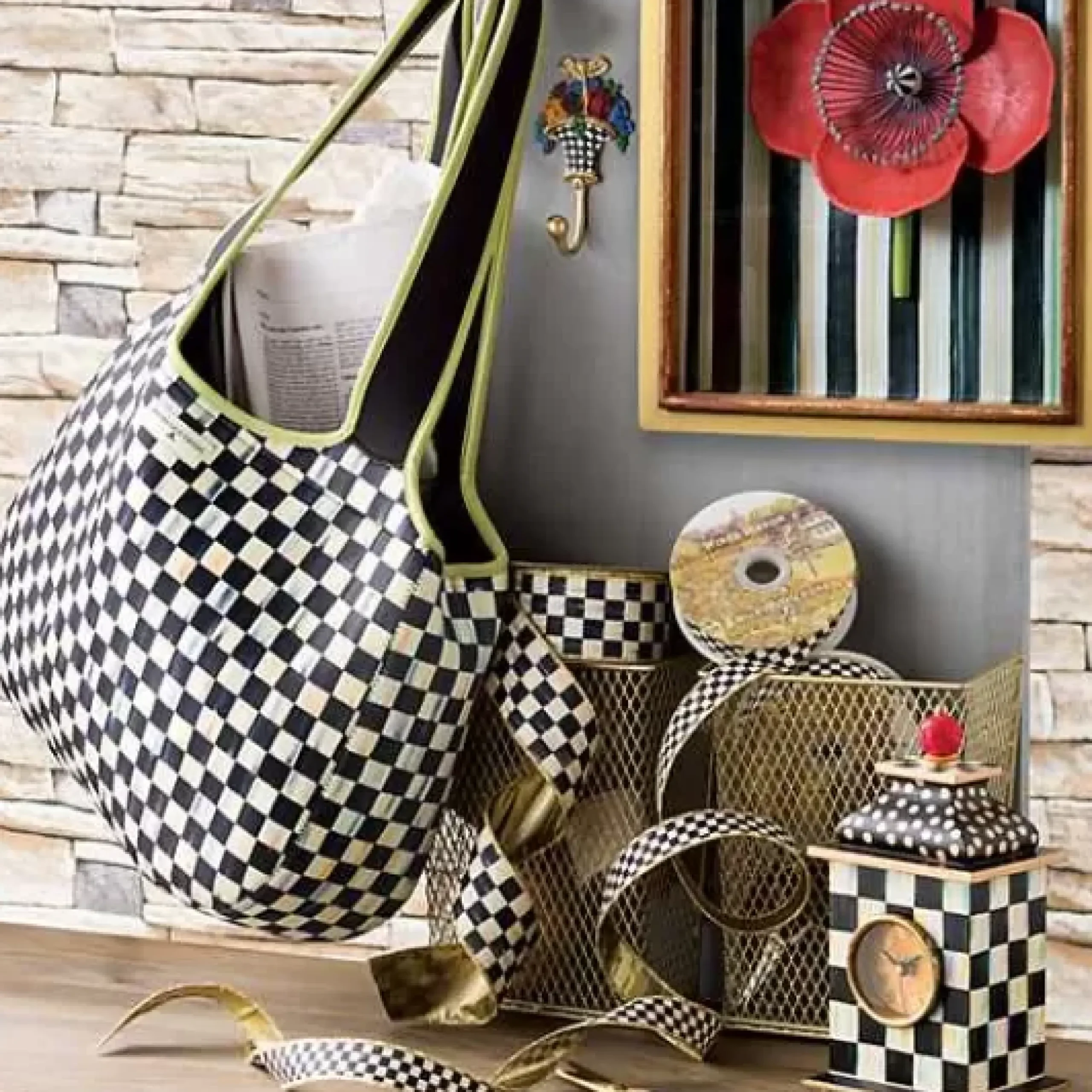 MacKenzie-Childs Courtly Check Desk Clock< Room Accents