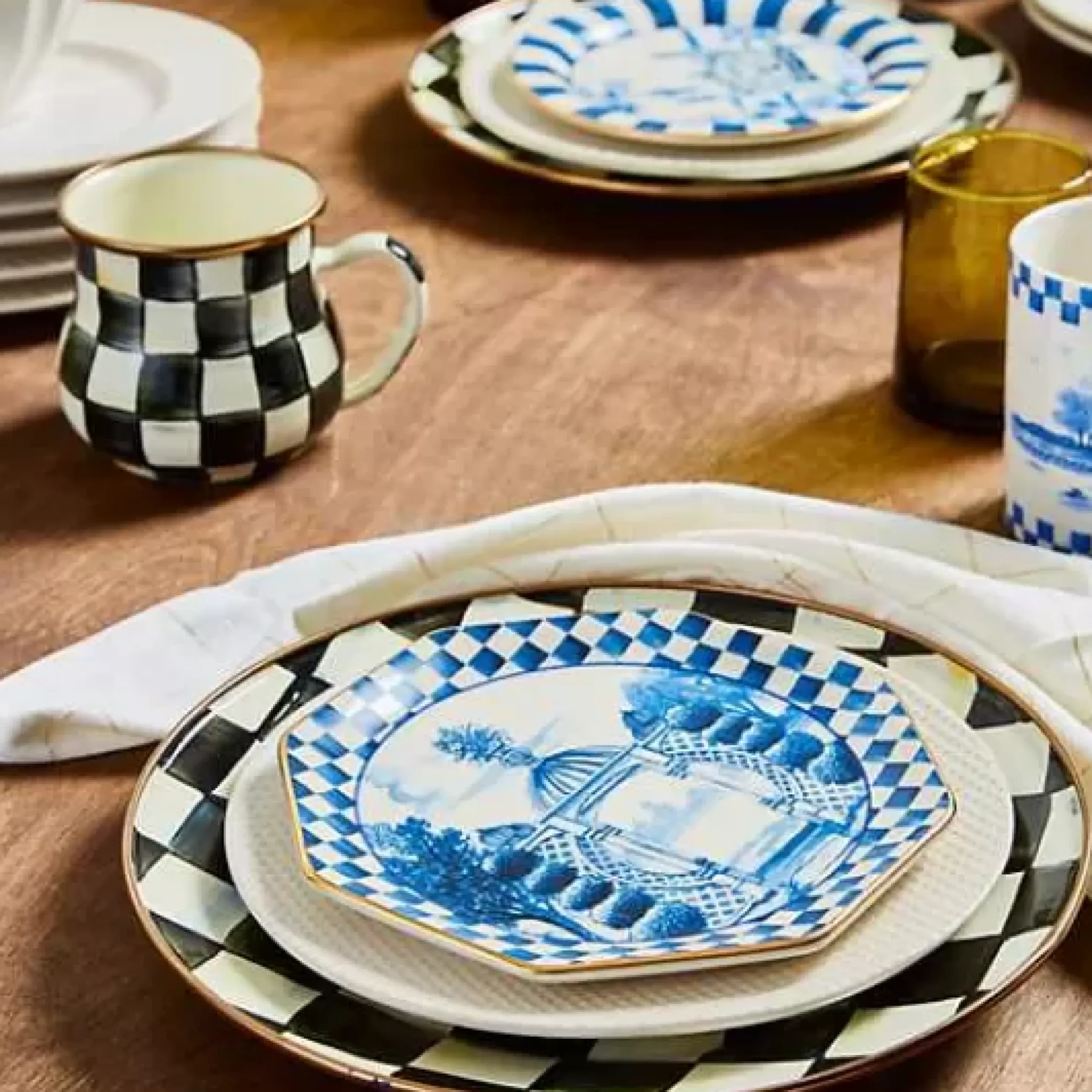MacKenzie-Childs Courtly Check Dinner Plate< Dinnerware & Flatware