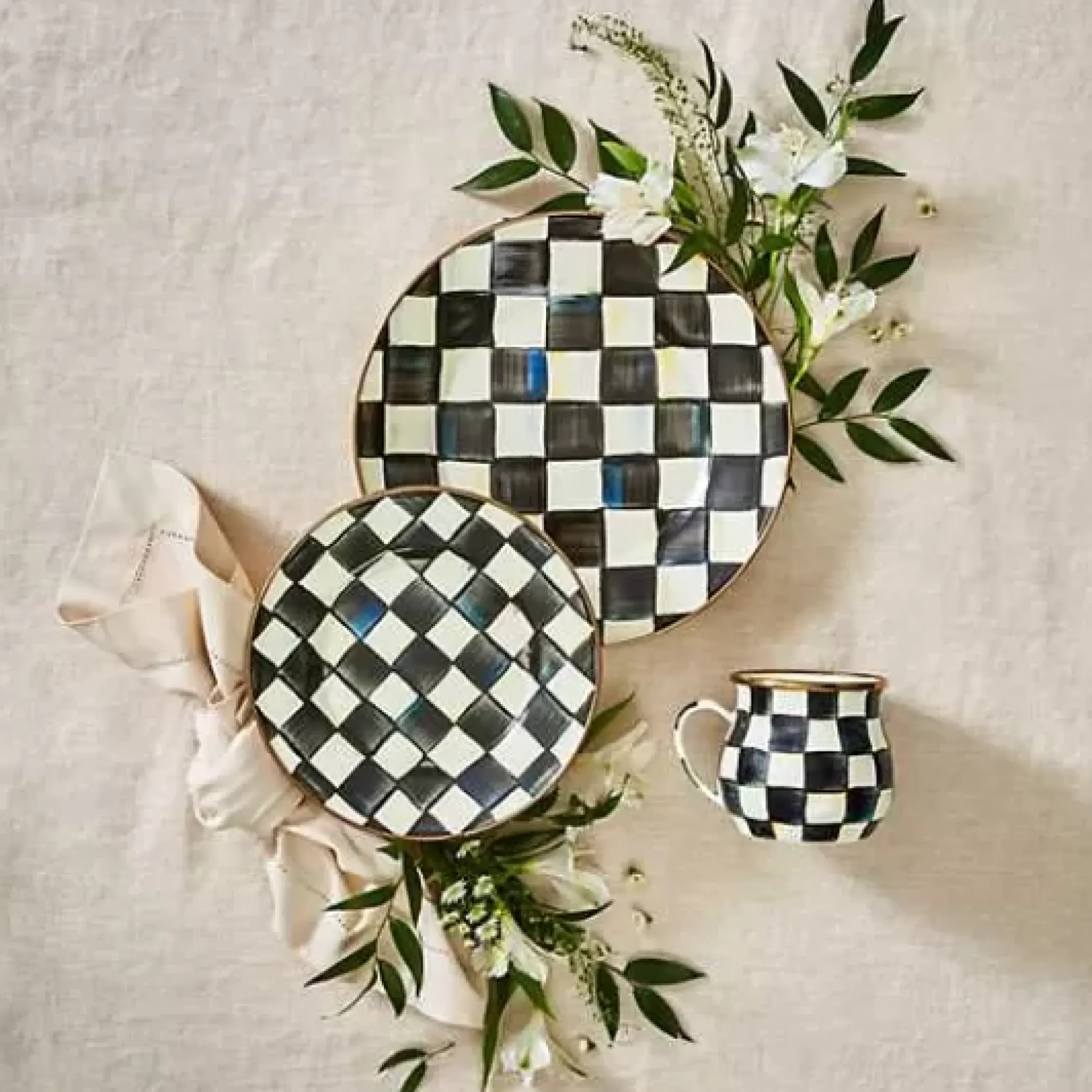 MacKenzie-Childs Courtly Check Dinner Plate< Dinnerware & Flatware