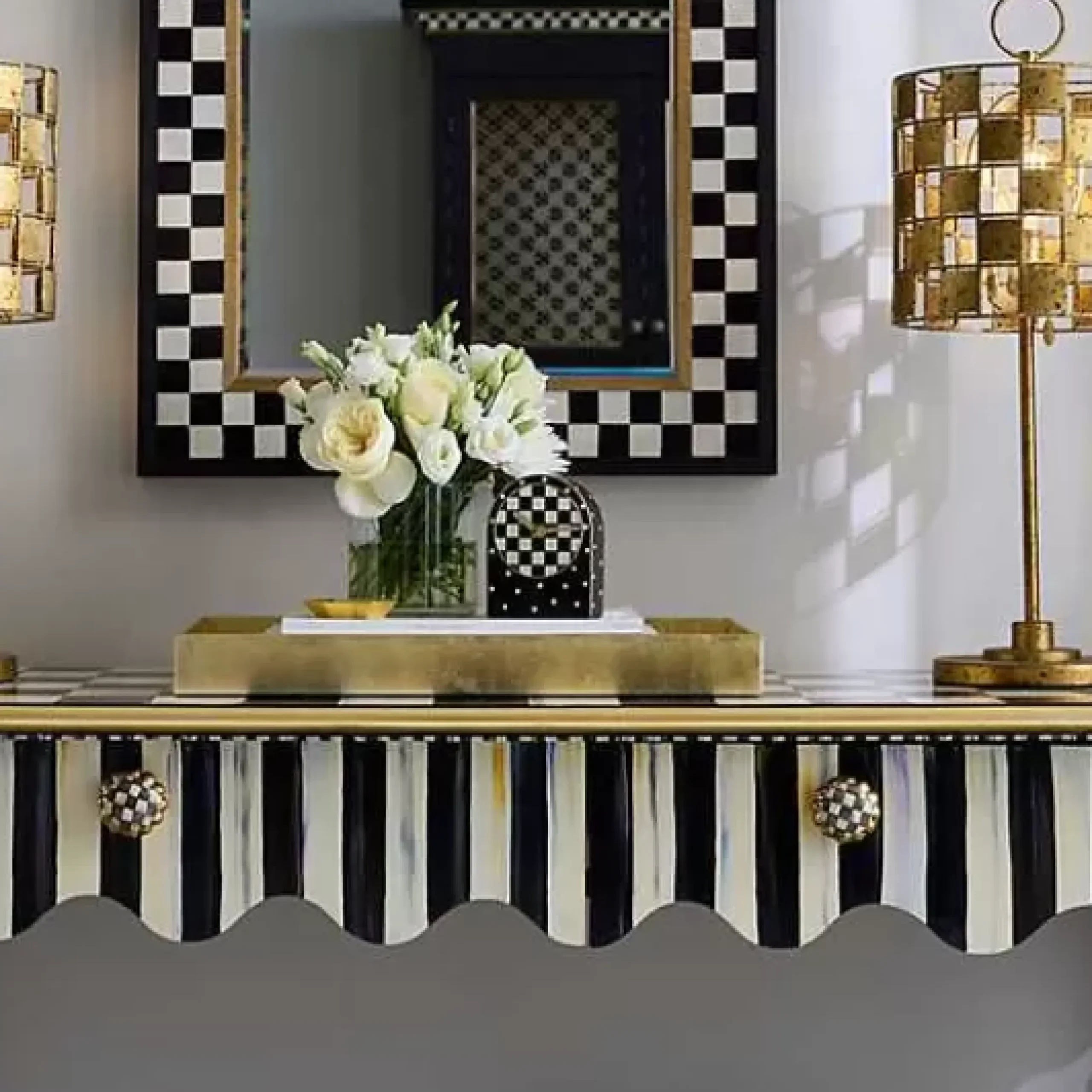 MacKenzie-Childs Courtly Check Dot Clock< Room Accents