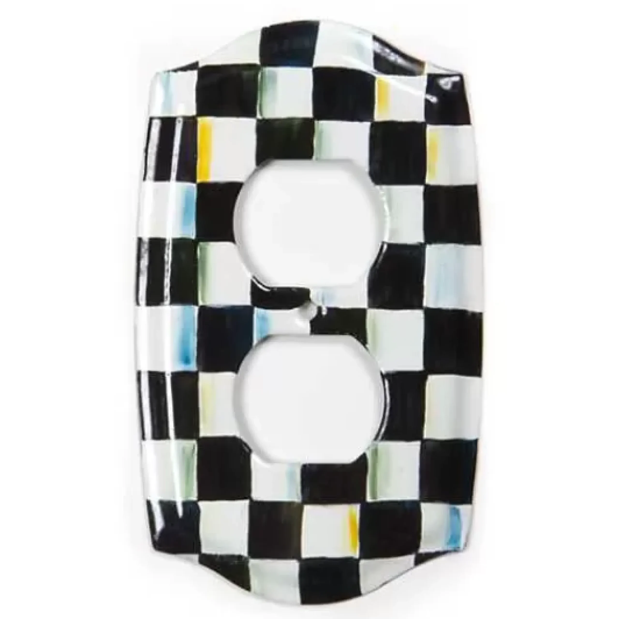MacKenzie-Childs Courtly Check Double Outlet Cover< Finishing Touches|Room Accents