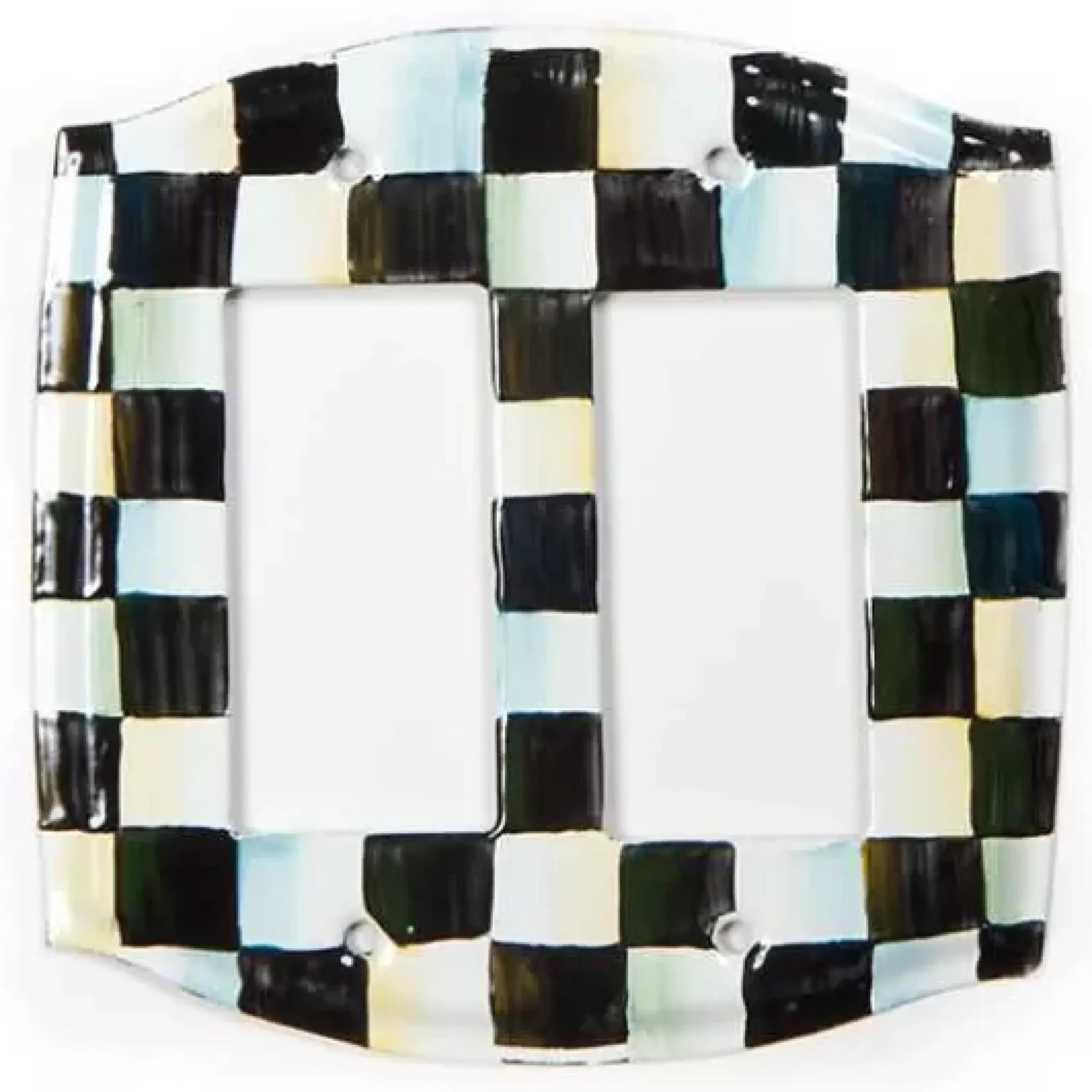MacKenzie-Childs Courtly Check Double Rocker Switch Plate< Finishing Touches|Room Accents
