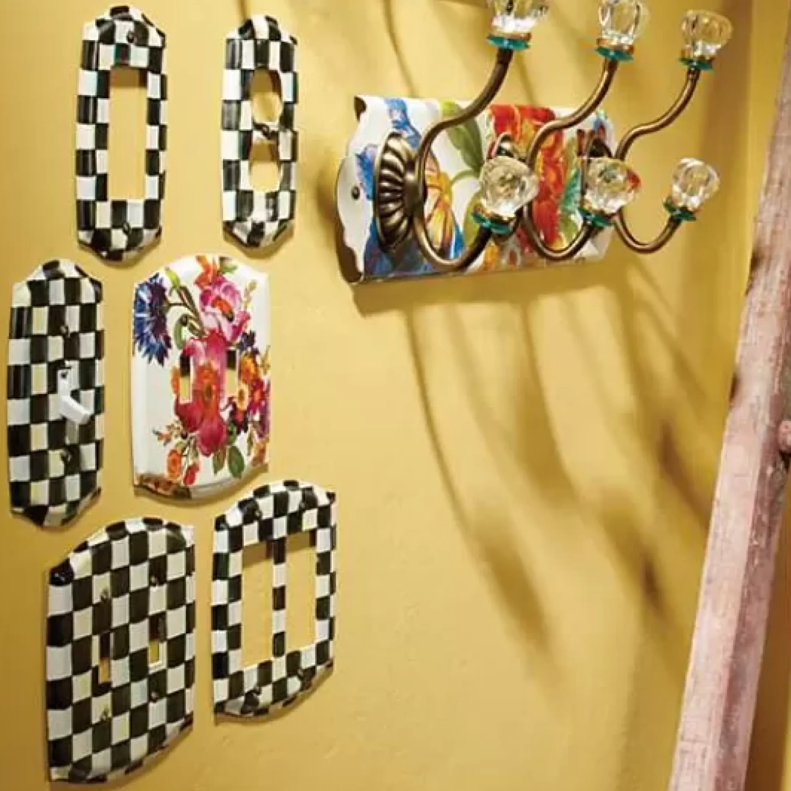 MacKenzie-Childs Courtly Check Double Rocker Switch Plate< Finishing Touches|Room Accents