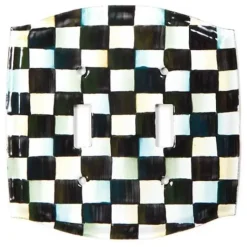 MacKenzie-Childs Courtly Check Double Toggle Switch Plate< Finishing Touches|Room Accents