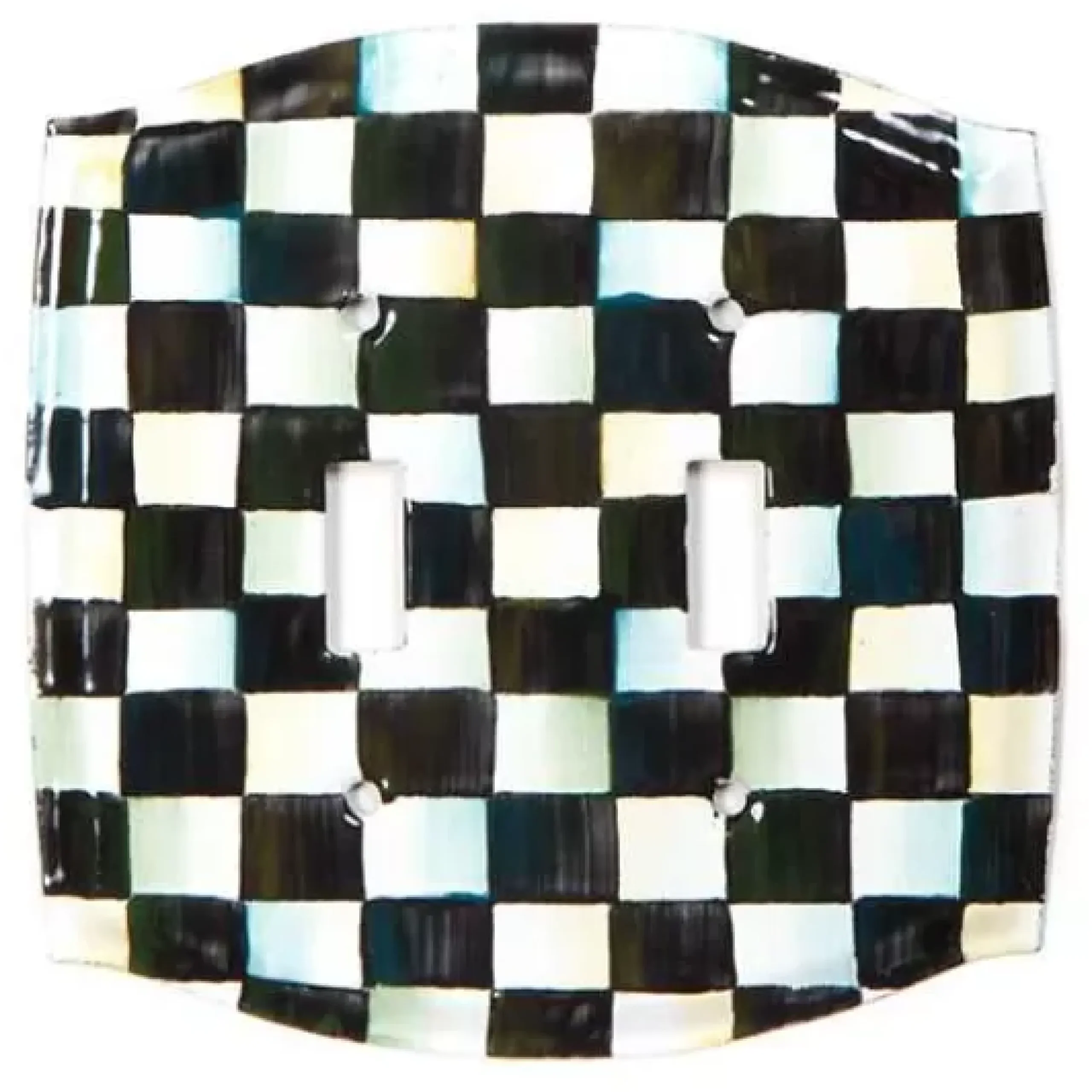 MacKenzie-Childs Courtly Check Double Toggle Switch Plate< Finishing Touches|Room Accents