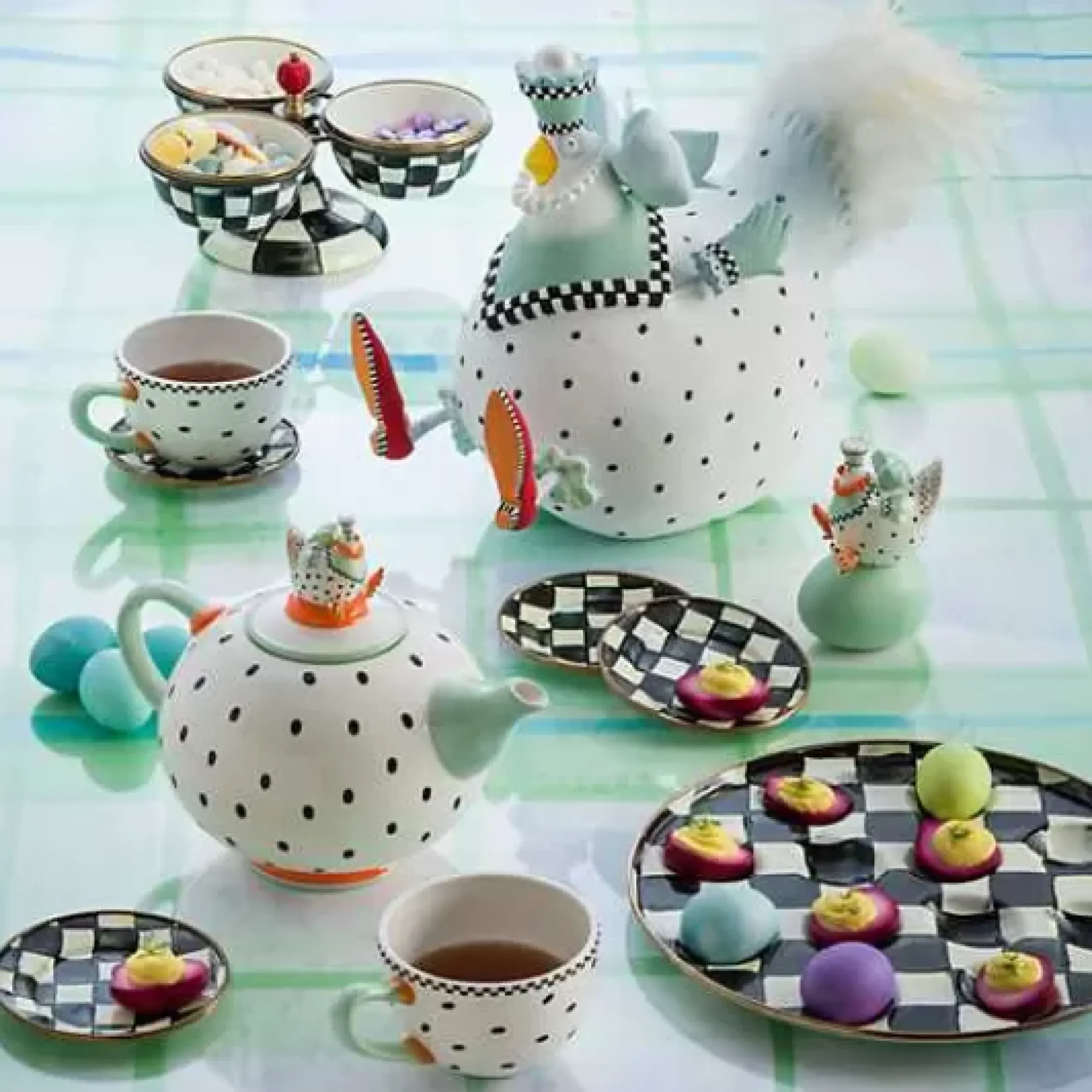 MacKenzie-Childs Courtly Check Egg Plate< Easter|Spring