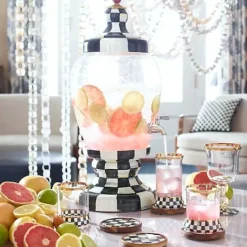 MacKenzie-Childs Courtly Check Enamel Coasters, Set of 4< Table Accessories|Kitchen & Table Linens