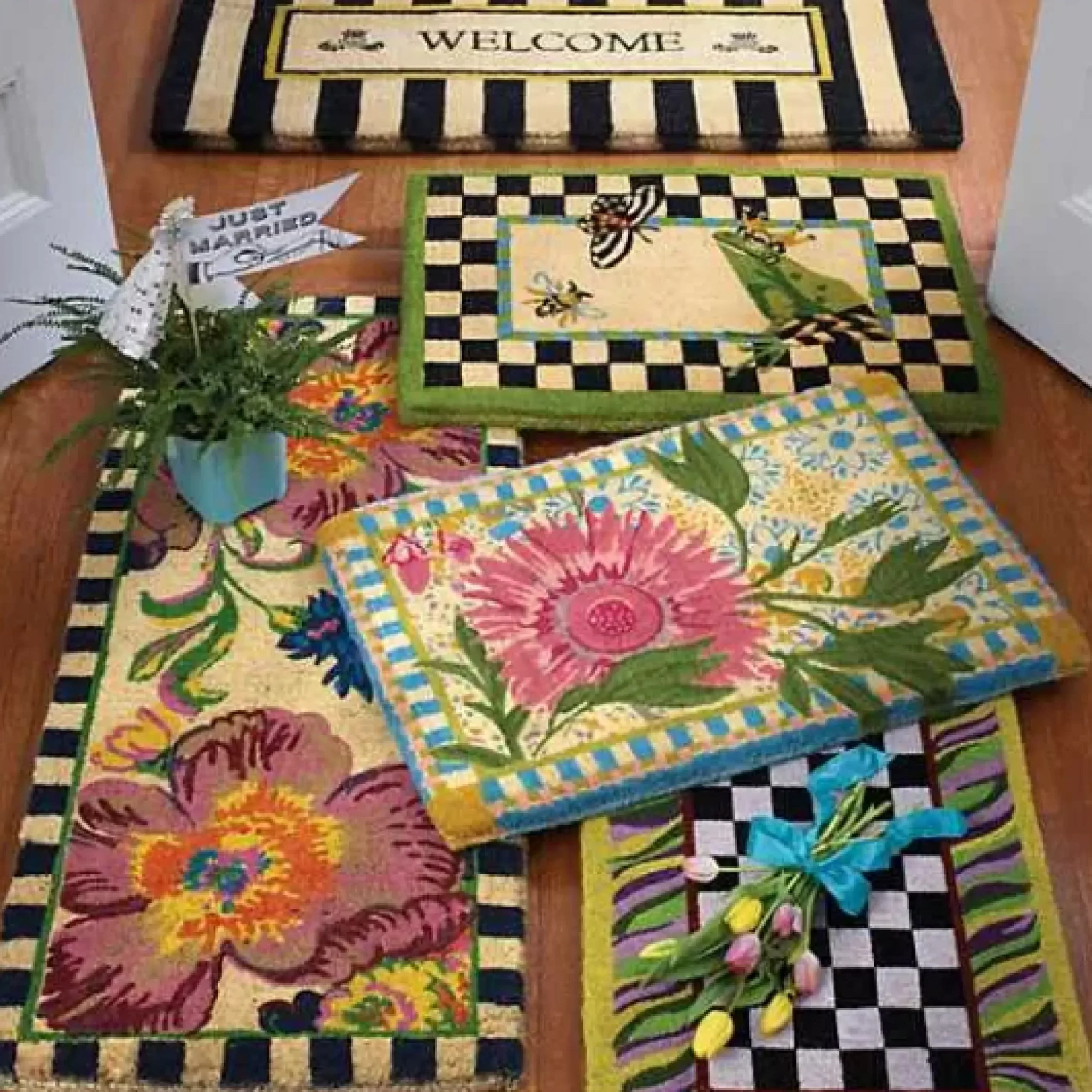 MacKenzie-Childs Courtly Check Entrance Mat< Outdoor|Rugs