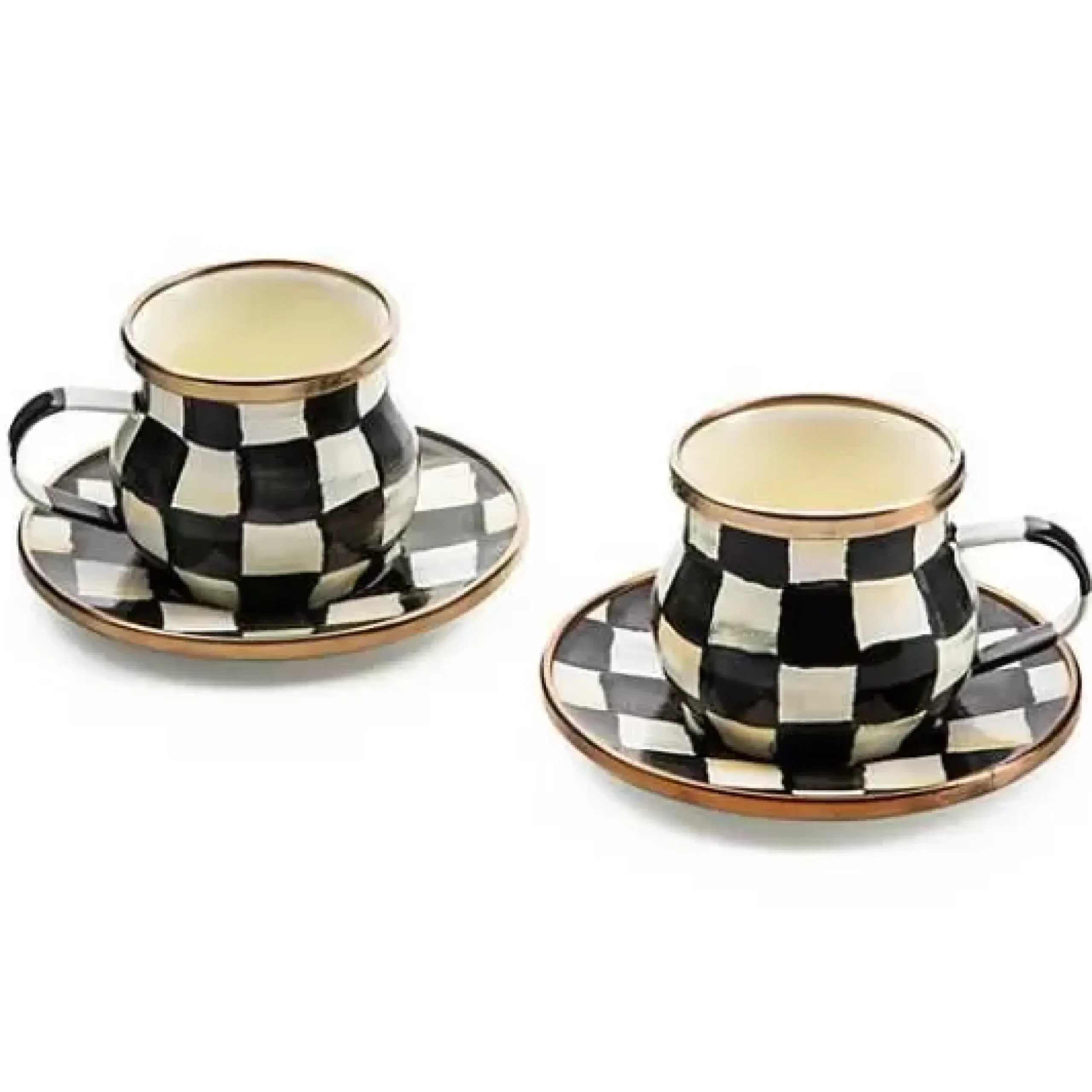 MacKenzie-Childs Courtly Check Espresso Cup Saucer Set< The Coffee Shop|Dinnerware & Flatware
