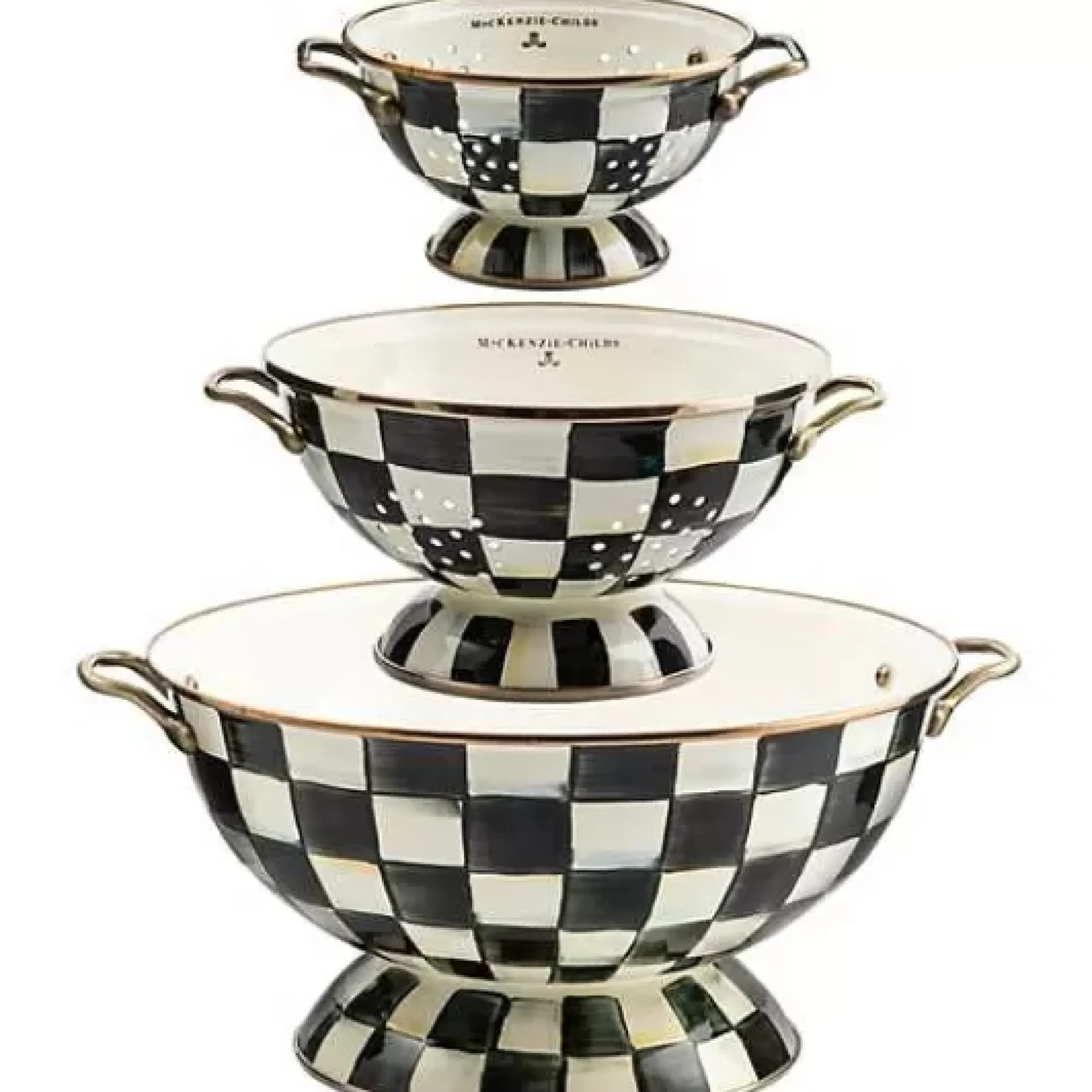 MacKenzie-Childs Courtly Check Everything Bowl Colanders Set< Kitchen & Dining Sets|Kitchen Utensils & Tools