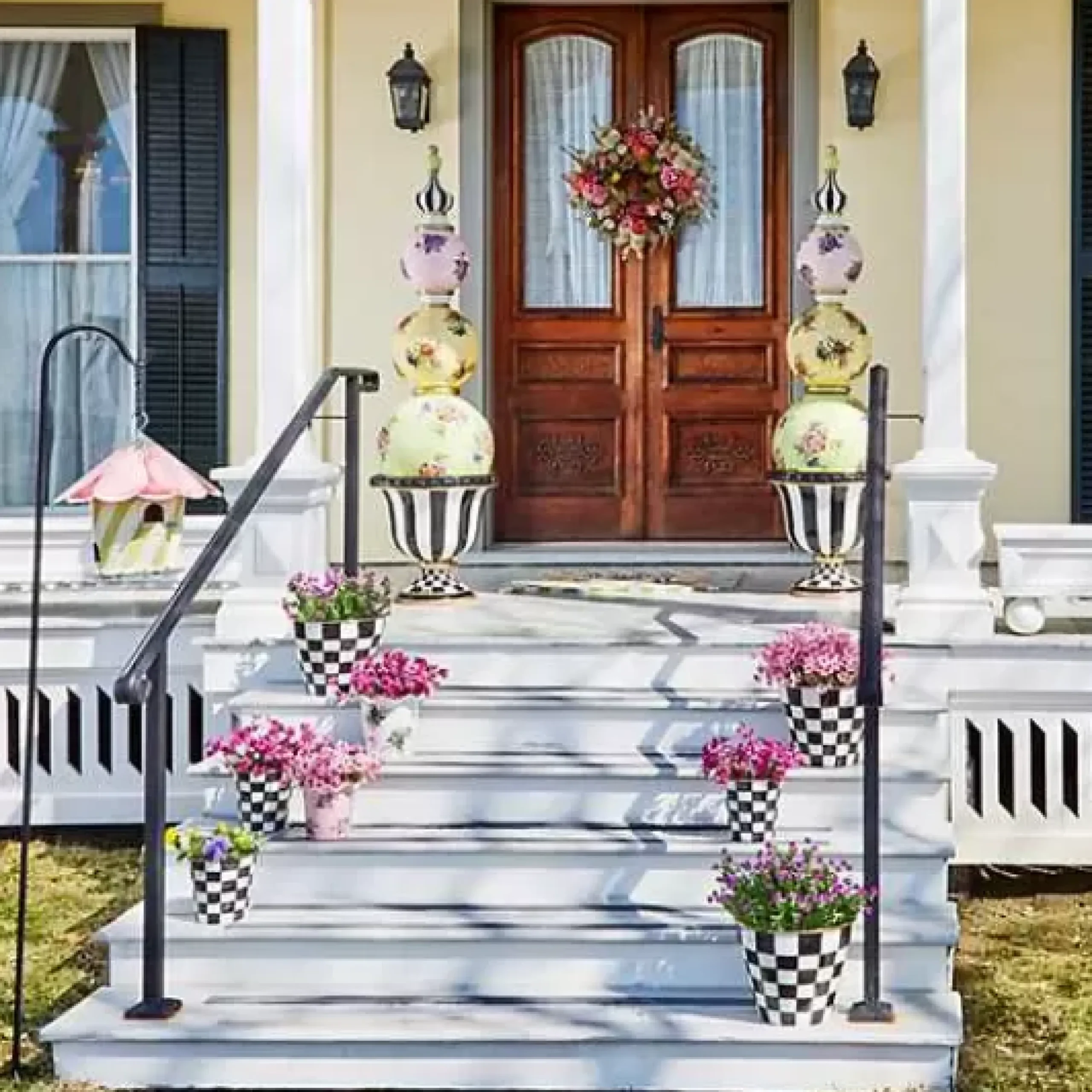 MacKenzie-Childs Courtly Check Extra Large Garden Pot< Spring|Outdoor