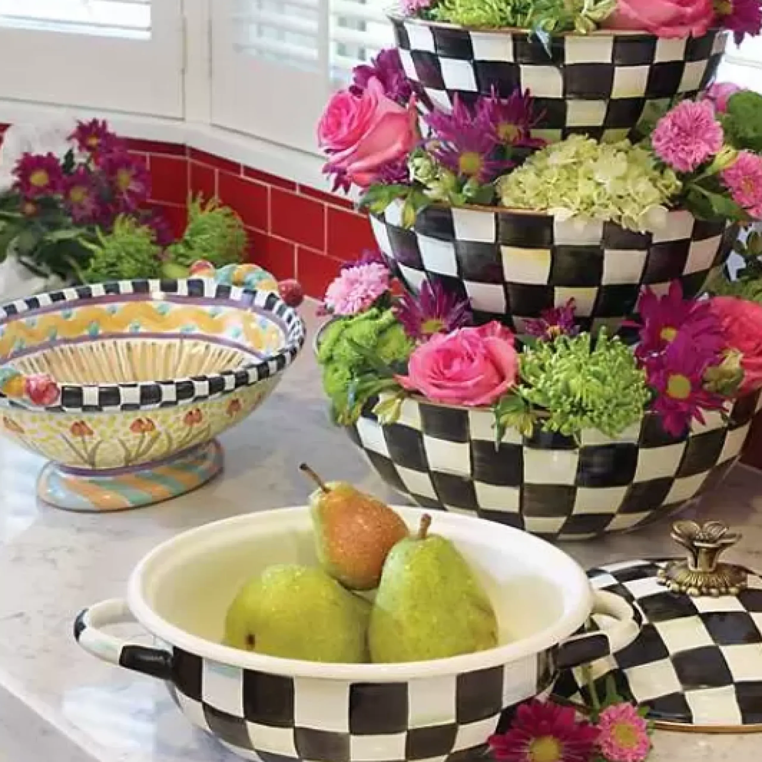 MacKenzie-Childs Courtly Check Extra Large Everyday Bowl< Serveware