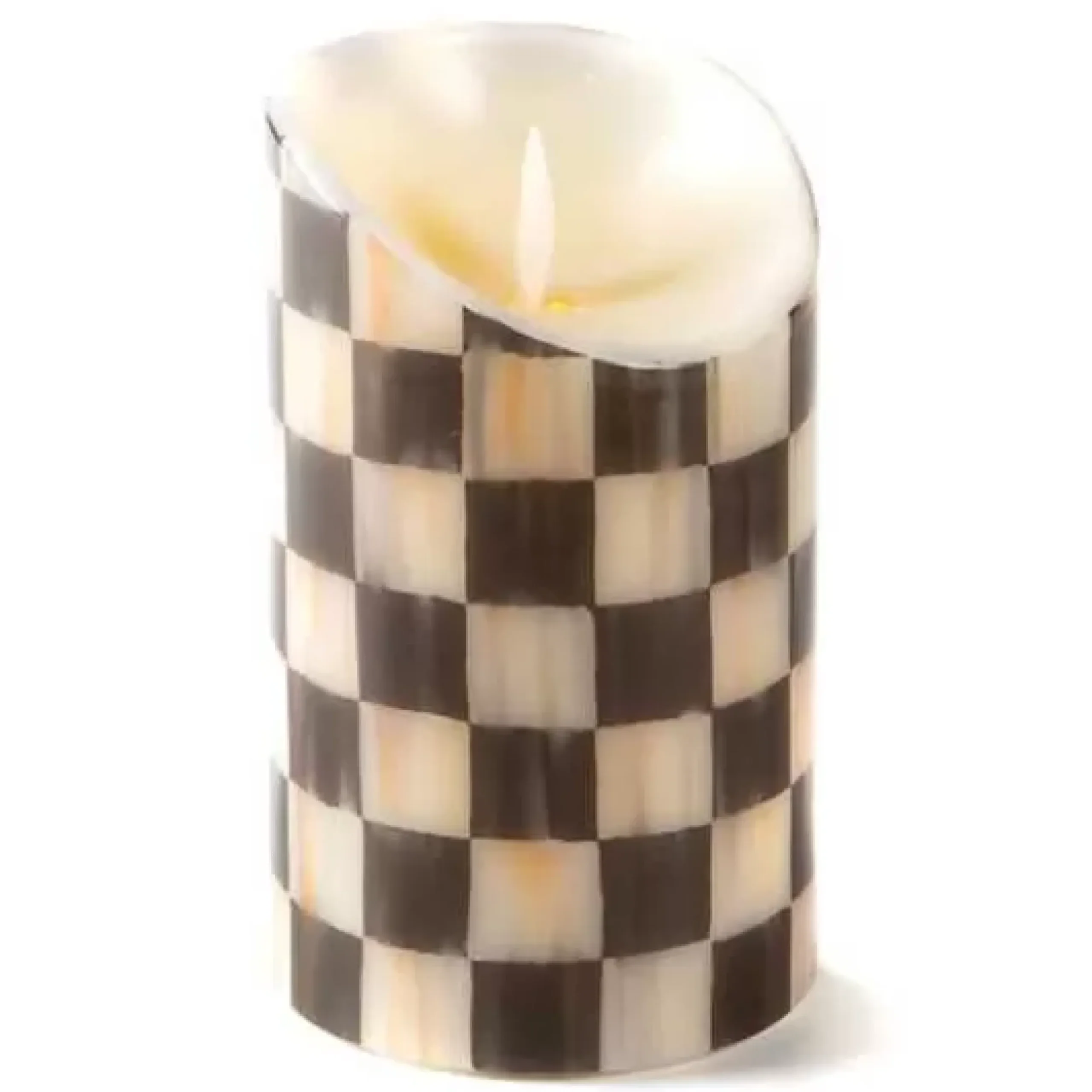 MacKenzie-Childs Courtly Check Flicker 5 Pillar Candle< Candles & Fragrances|Table Accessories