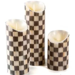 MacKenzie-Childs Courtly Check Flicker 5 Pillar Candle< Candles & Fragrances|Table Accessories