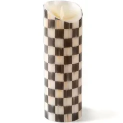 MacKenzie-Childs Courtly Check Flicker 9 Pillar Candle< Candles & Fragrances|Table Accessories