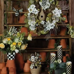 MacKenzie-Childs Courtly Check Flicker 9 Pillar Candle< Candles & Fragrances|Table Accessories