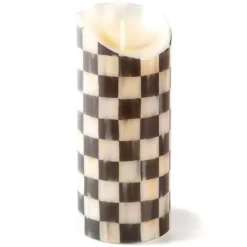 MacKenzie-Childs Courtly Check Flicker 7 Pillar Candle< Candles & Fragrances|Table Accessories
