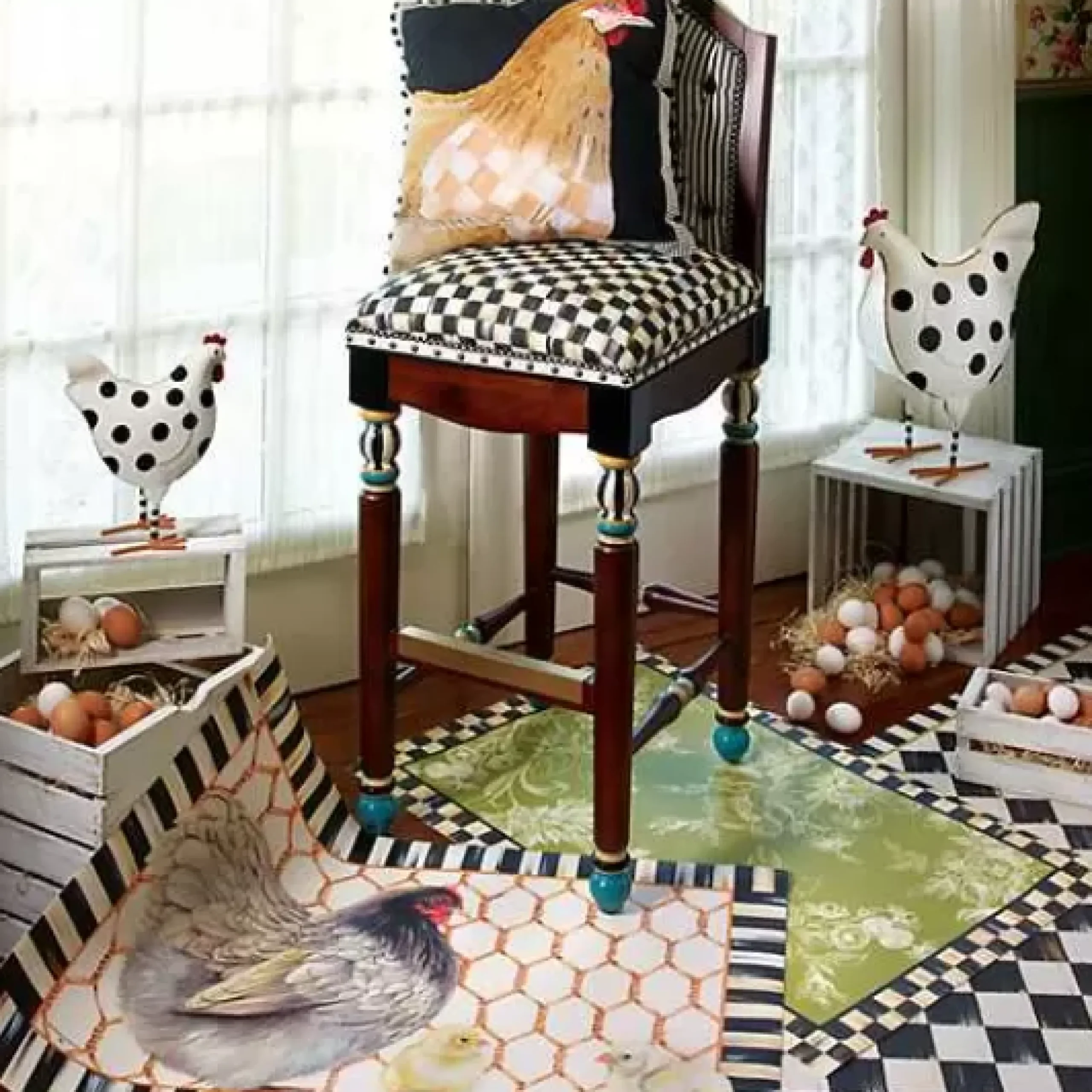 MacKenzie-Childs Courtly Check Floor Mat - 3' x 5'< Rugs