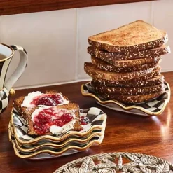 MacKenzie-Childs Courtly Check Fluted Heart Plate< Bar Entertaining|Serveware