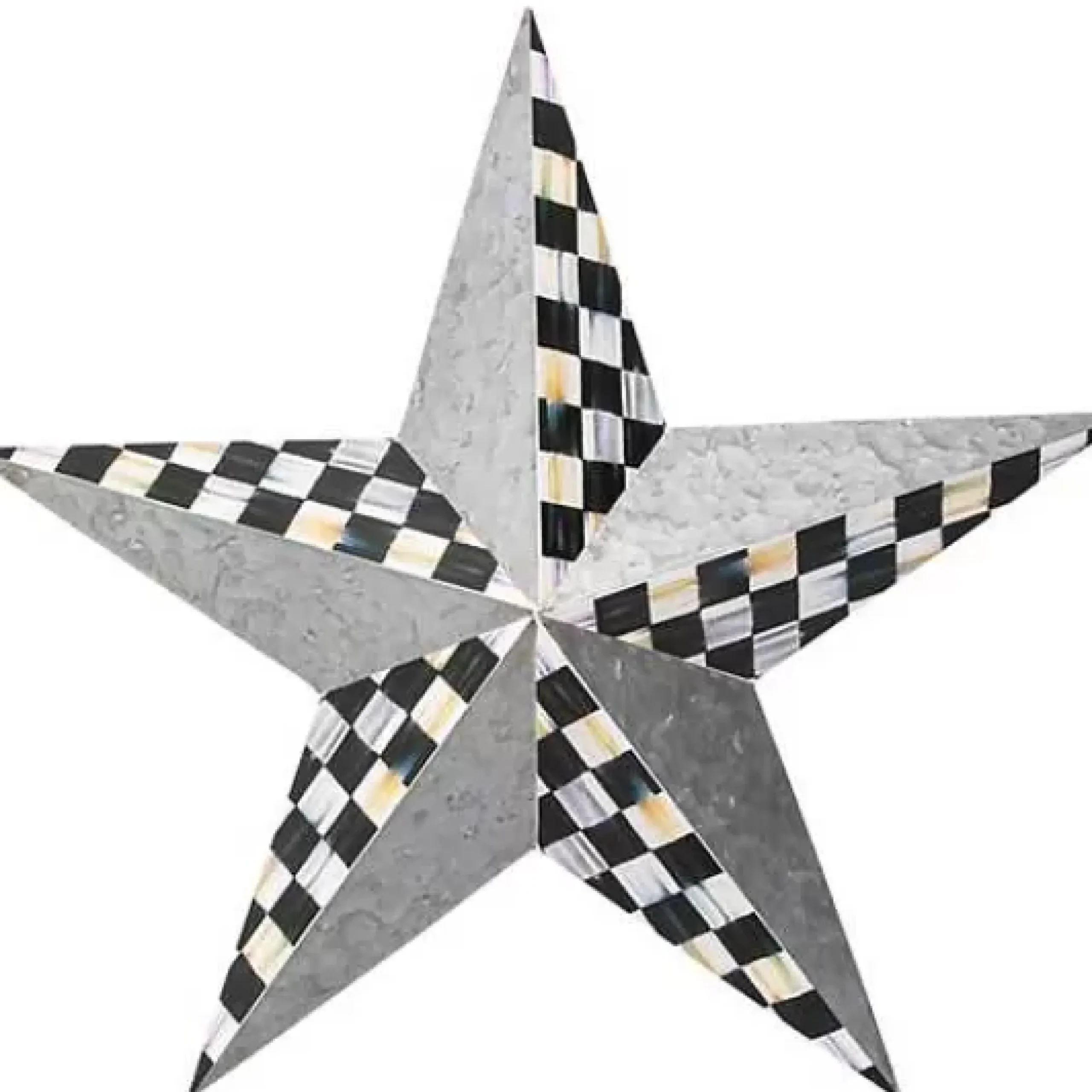 MacKenzie-Childs Courtly Check Galvanized Barn Star Wall Decor< Spring|Outdoor