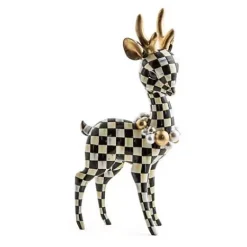 MacKenzie-Childs Courtly Check Gold Deary Deer< Holiday|Room Accents