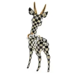 MacKenzie-Childs Courtly Check Gold Deary Deer< Holiday|Room Accents