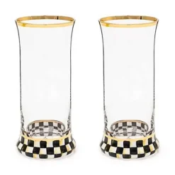 MacKenzie-Childs Courtly Check Highball Glass, Set of 2< Holiday|The Halloween Shop