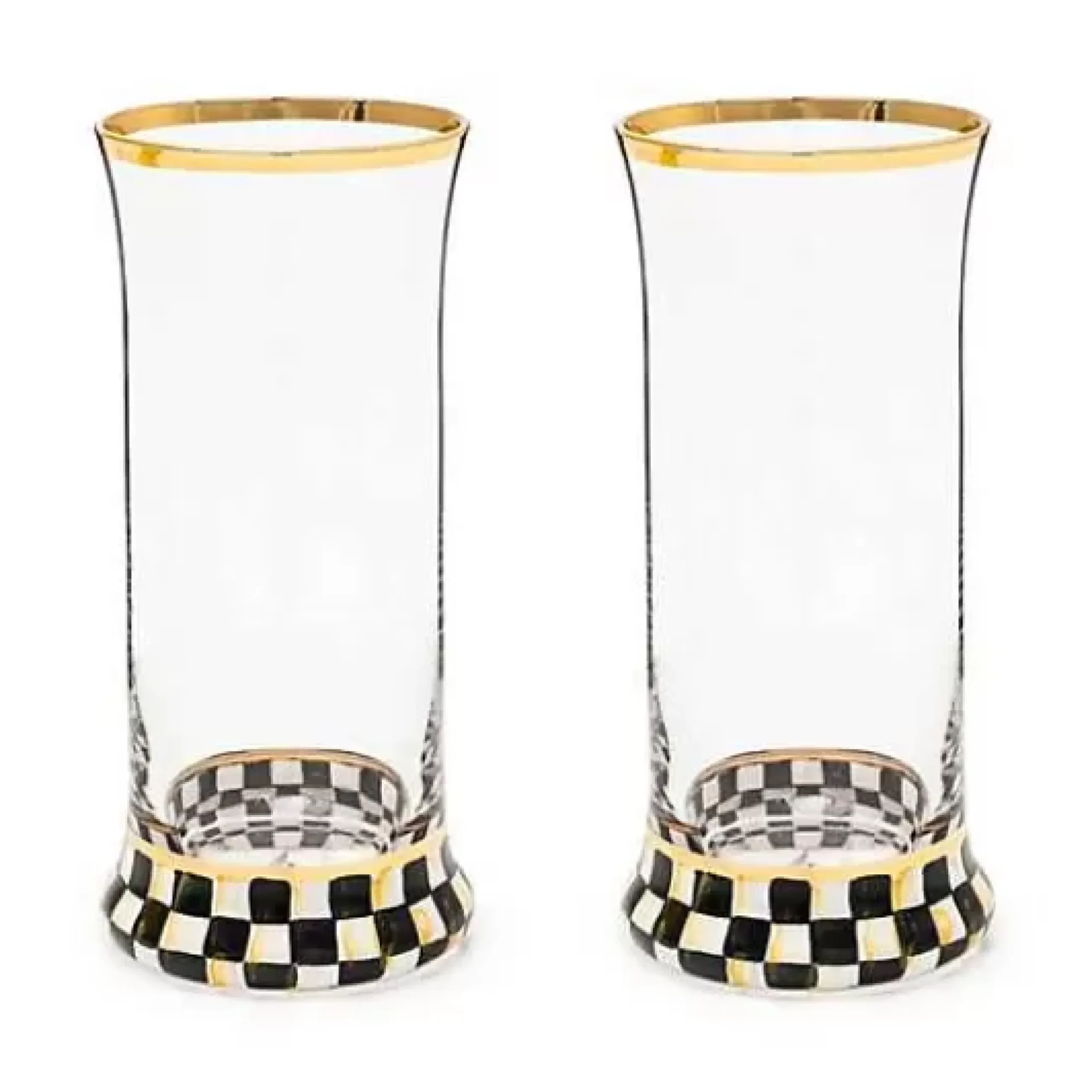 MacKenzie-Childs Courtly Check Highball Glass, Set of 2< Holiday|The Halloween Shop