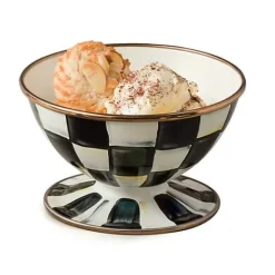 MacKenzie-Childs Courtly Check Ice Cream Dish< Dinnerware & Flatware
