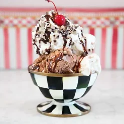 MacKenzie-Childs Courtly Check Ice Cream Dish< Dinnerware & Flatware