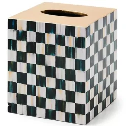 MacKenzie-Childs Courtly Check Lacquer Boutique Tissue Box Cover< Bath & Bath Accessories