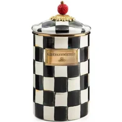 MacKenzie-Childs Courtly Check Large Canister< Room Accents|Kitchen Storage & Organization