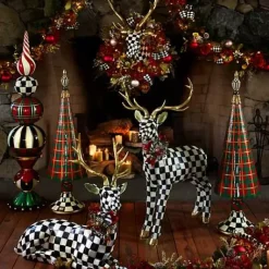 MacKenzie-Childs Courtly Check Large Deer< Holiday|Room Accents