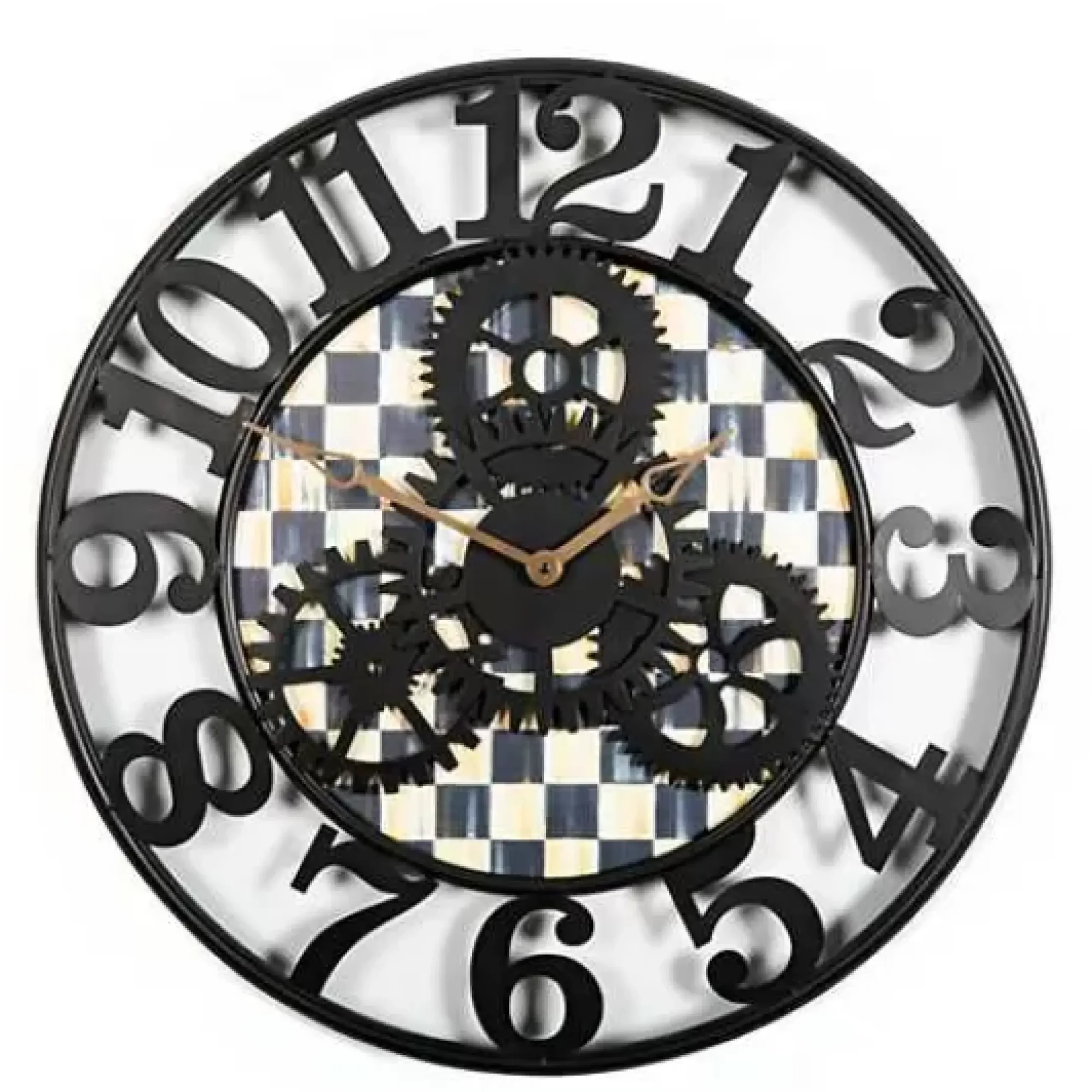 MacKenzie-Childs Courtly Check Large Farmhouse Wall Clock< Room Accents