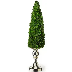 MacKenzie-Childs Courtly Check Large Pedestal Boxwood Tree< Greenery & Florals